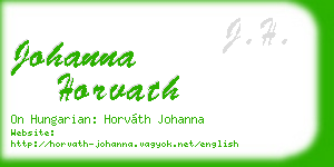 johanna horvath business card